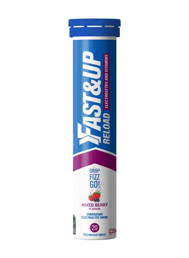 FAST&UP Reload - Hydration Electrolyte Supplement - 60 Effervescent Tablets, Mixed Berry Flavour - Image 2