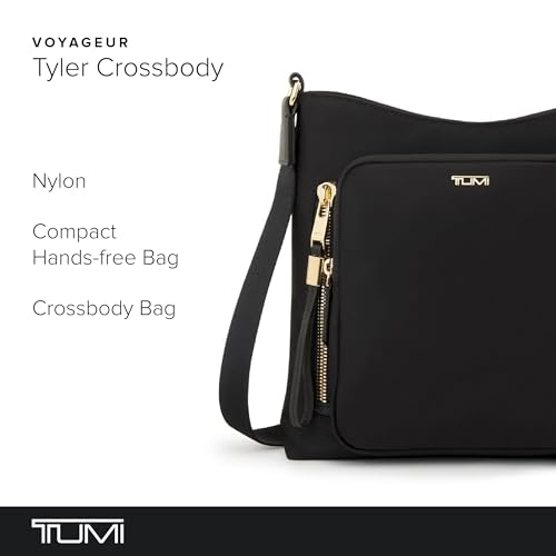 TUMI - Voyageur Tyler Crossbody - Nylon Crossbody Bag - Business, Travel Bag - Stain, Water-Resistant - Stylish Purse - Black & Gold - Image 2