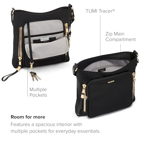 TUMI - Voyageur Tyler Crossbody - Nylon Crossbody Bag - Business, Travel Bag - Stain, Water-Resistant - Stylish Purse - Black & Gold - Image 3