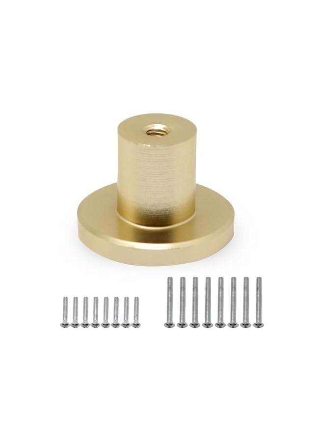 PROMASS Gold Cabinet Knobs, Knobs for Dresser Drawers Round Drawer Pulls and Knobs with Screws 8 Pack - Image 2