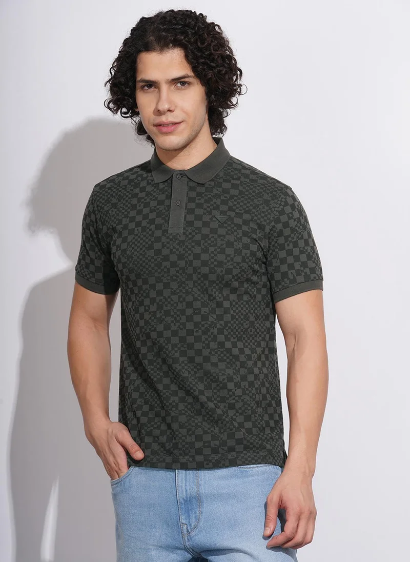 Being Human Printed Polo Collar Pure Cotton Regular Fit  T-shirt