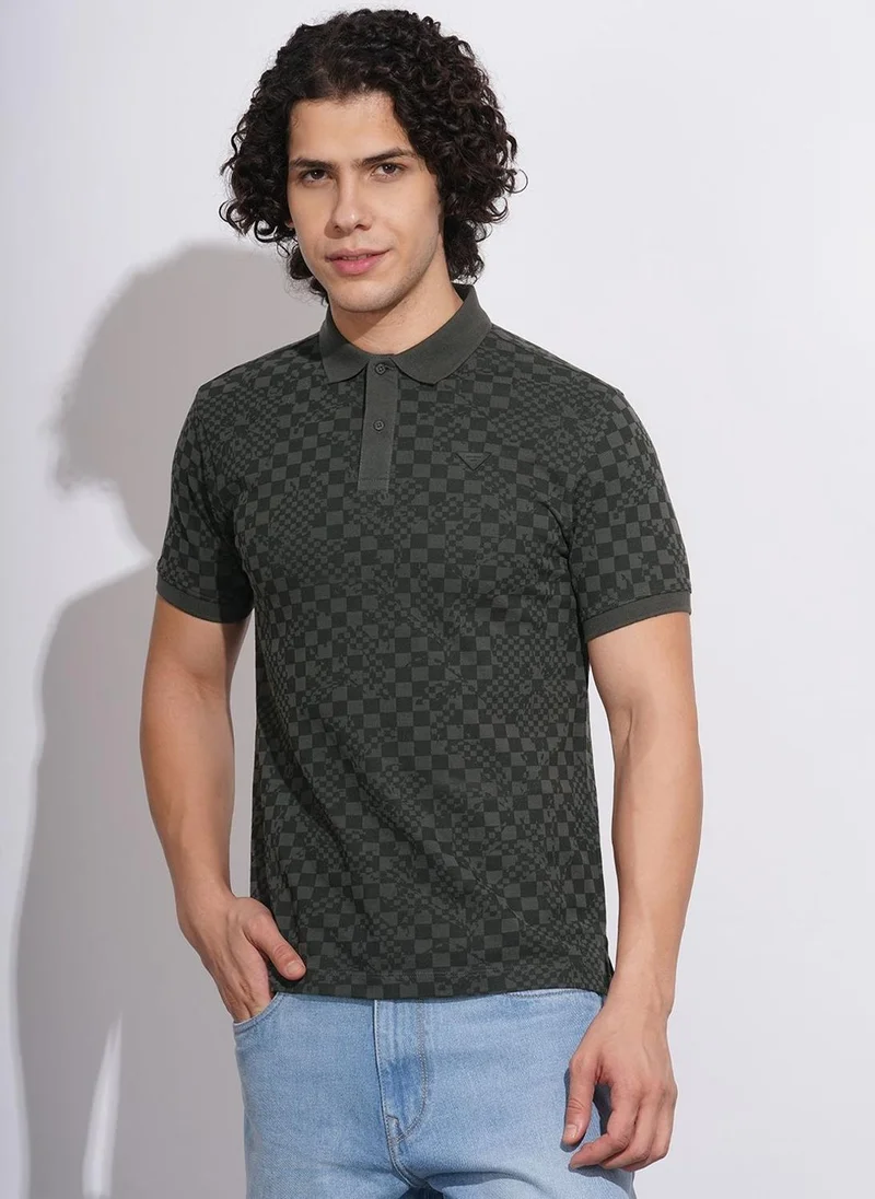 بيينغ هيومان Printed Polo Collar Pure Cotton Regular Fit  T-shirt