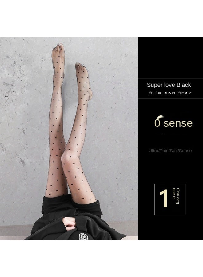 Polka-dot Stockings Summer Thin Women's Anti Durable Non-breakable Pineapple Pantyhose Anti-falling Crotch Black Super Transparent Black Stockings