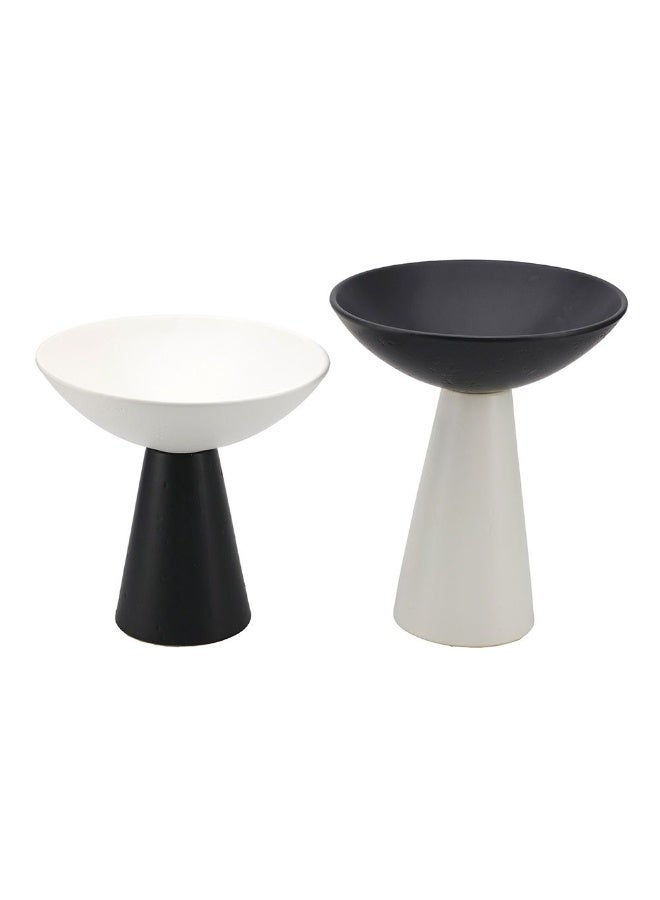 DANUBE HOME Danube Home Norwich Ceramic Yang Bowl - 25.5X25.5X30.5Cm Elegant Black/White Bowls For Room Decoration Contemporary Elegance For Living Room & Kitchen Decorative Home Accessories  - Image 3