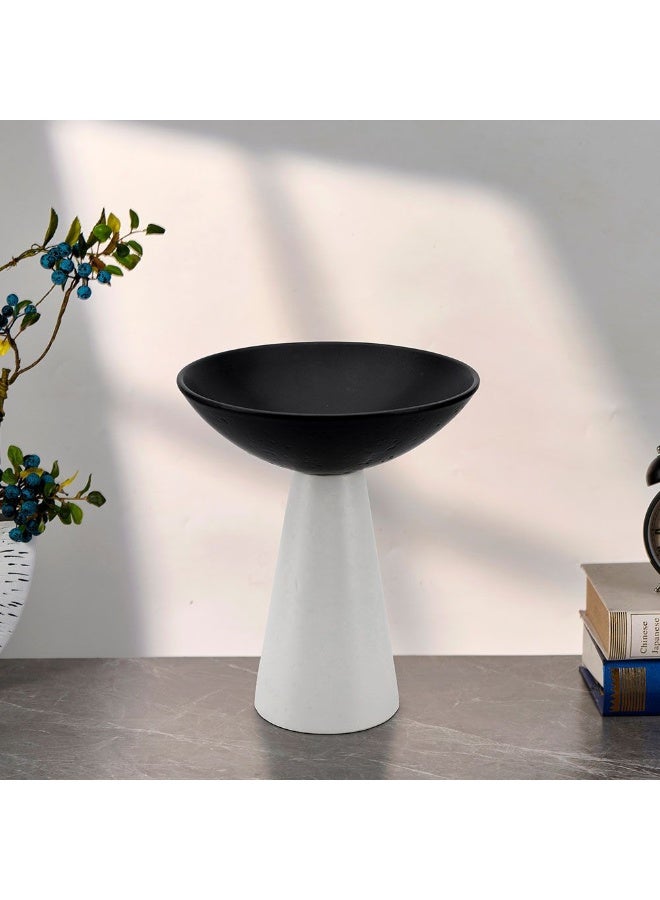 DANUBE HOME Danube Home Norwich Ceramic Yang Bowl - 25.5X25.5X30.5Cm Elegant Black/White Bowls For Room Decoration Contemporary Elegance For Living Room & Kitchen Decorative Home Accessories  - Image 1