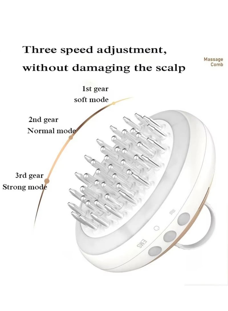 Electric Scalp Massager, Roller Massage, Red Light, Rechargeable Head Kneading Massager, Scalp and Body Massager for Hair Growth, Deep Cleansing & Stress Relief (White) - Image 2