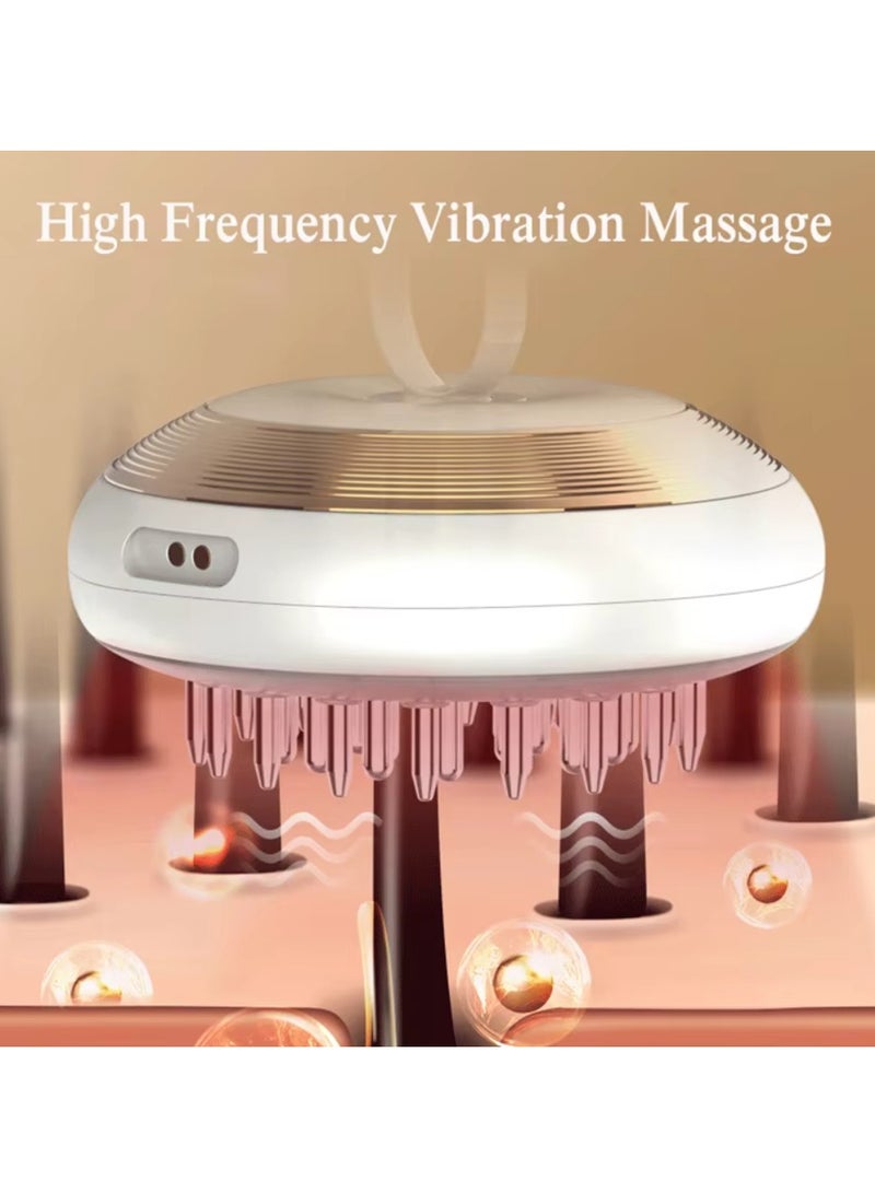 Electric Scalp Massager, Roller Massage, Red Light, Rechargeable Head Kneading Massager, Scalp and Body Massager for Hair Growth, Deep Cleansing & Stress Relief (White) - Image 3
