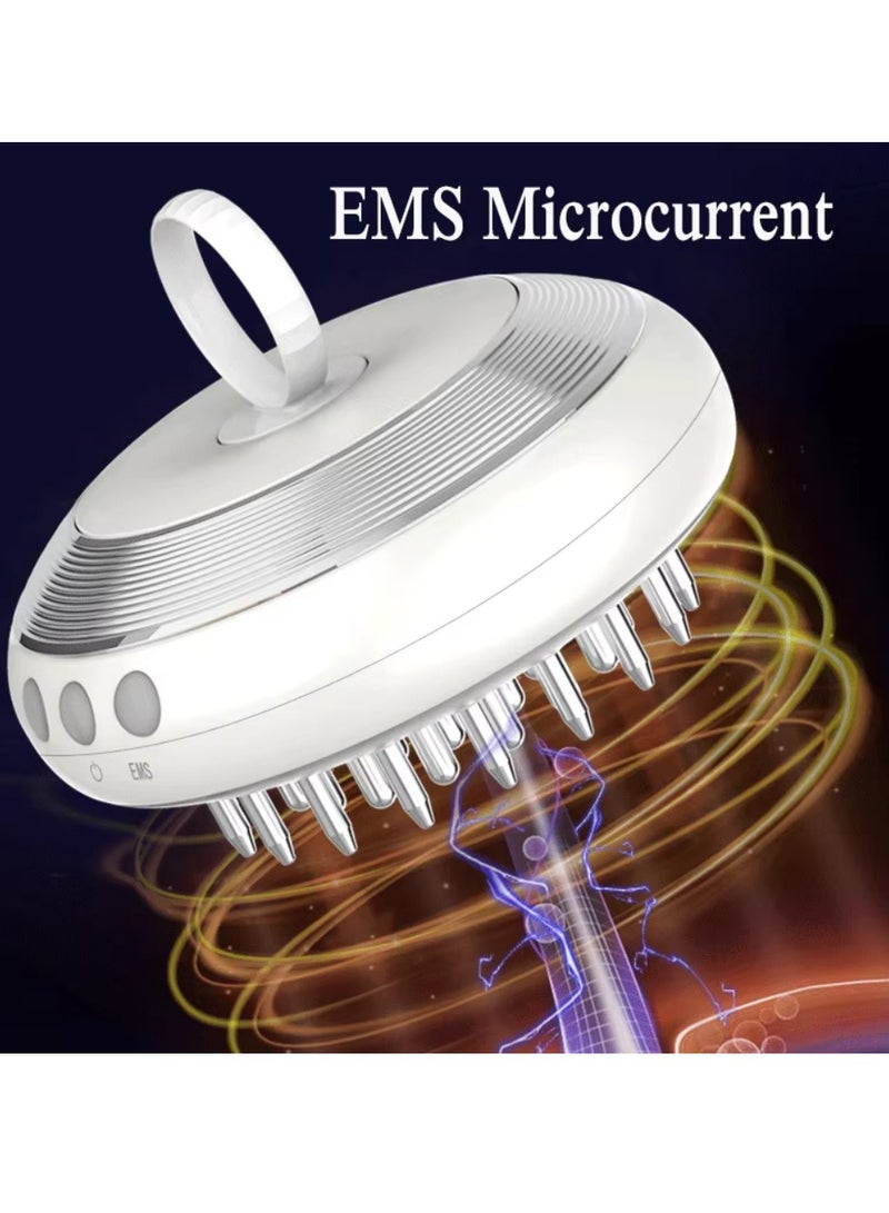 Electric Scalp Massager, Roller Massage, Red Light, Rechargeable Head Kneading Massager, Scalp and Body Massager for Hair Growth, Deep Cleansing & Stress Relief (White) - Image 4