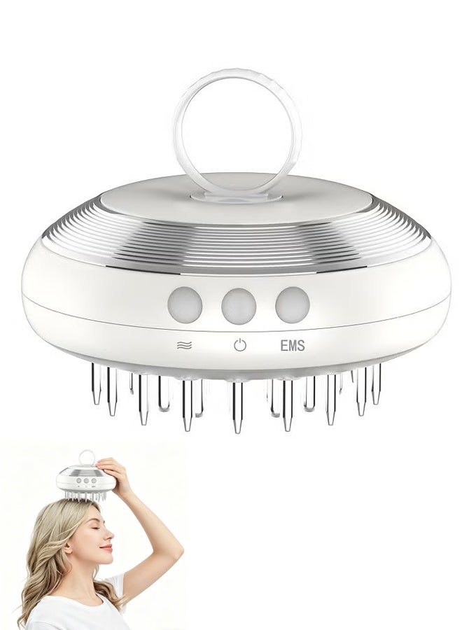 Electric Scalp Massager, Roller Massage, Red Light, Rechargeable Head Kneading Massager, Scalp and Body Massager for Hair Growth, Deep Cleansing & Stress Relief (White) - Image 1