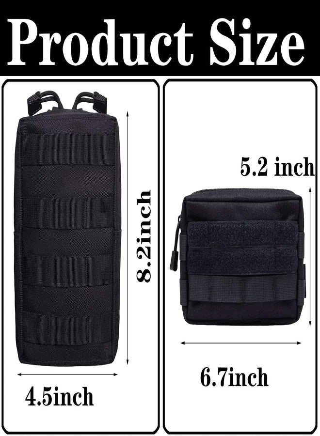 LUYEJKO 4 Pack Tactical Molle Pouches,Molle Backpack Attachments,Small Tactical Pouch for Backpack (Black) - Image 3