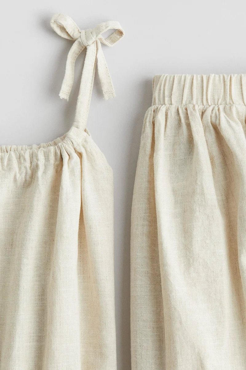 اتش اند ام طقم من قطعتين من مزيج الكتان