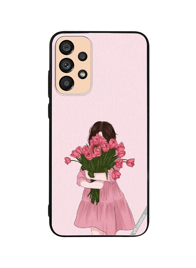 VR CREATIVE Protective Case Cover For Samsung Galaxy A33 5G Girl Hugging Bouquet Design Multicolour - Image 1