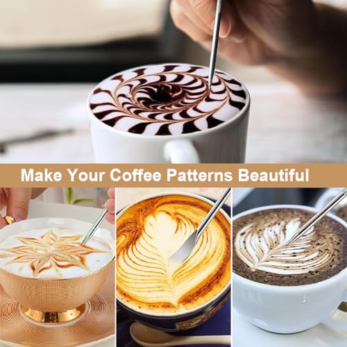 Supvox® 12oz Milk Frothing Pitcher with Scale, Stainless Steel Espresso Milk Frothing Pitchers for Cappuccino Barista Steam Pitchers Milk Jug Cup with Decorating Pen Latte Art - Image 5