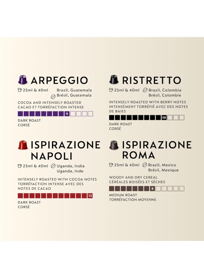 Nespresso Original Line Discovery Pack, 90 Capsules (9 Sleeves) – 6 Iconic Italian Blends | Napoli, Arpeggio, Ristretto, Roma, Kazaar & Livanto | Compatible with Nespresso Original Line Machines - Image 2