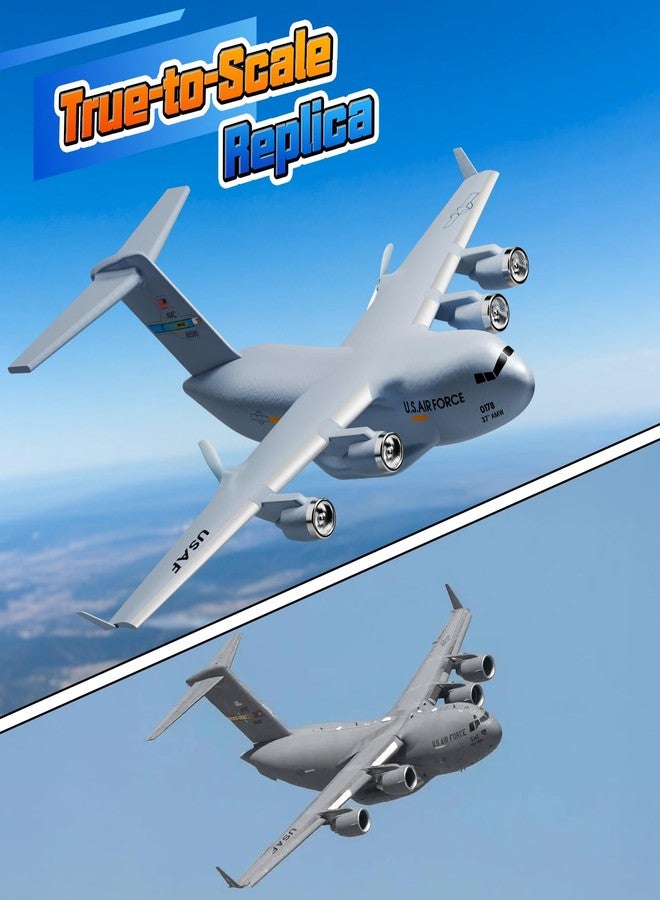AIGIMU RC Airplane, RC Plane Ready to Fly, 2CH C-17 Remote Control Airplane with 6-axis Gyro Stabilizer Globemaster III Military Transport Aircraft for Beginners Boys Kids Adults - Image 2