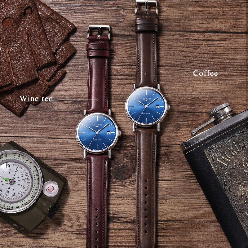 Getalia Luxurious leather Watch Band, Top Grain Genuine Leather Vintage Oil Wax, 18mm 19mm 20mm 21mm 22mm Quick Release Replacement Retro Straps for Men and Women, Thick & Soft (Wine Red Width:20mm) - Image 3