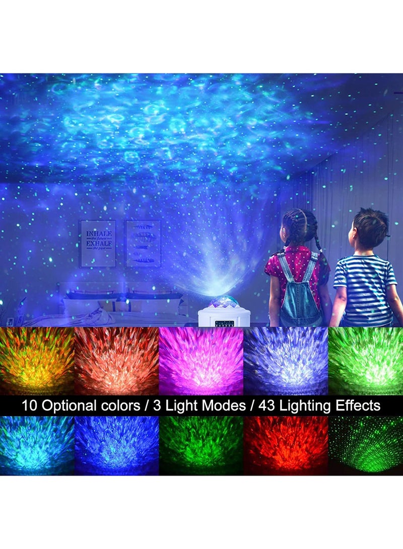 جهاز عرض النجوم Galaxy للإضاءة الليلية للأطفال، جهاز عرض LED مع سماعة بلوتوث، أضواء وموجات المحيط النجمي للكبار والأطفال، حساس للصوت، أفضل هدية لحفلات أعياد الميلاد، المسرح، غرفة النوم، وحفلات الزفاف. - Image 3