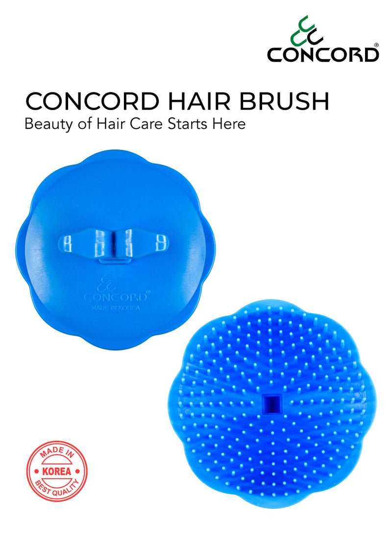 CONCORD - Korea Round Hair Brush, Scalp Massage and Hair Care Brush for Daily Use, Smooth and Flexible, Made in KOREA, LIMITED TIME OFFER - Pack of 2 (1 color as shown + 1 with Random color) - Image 2