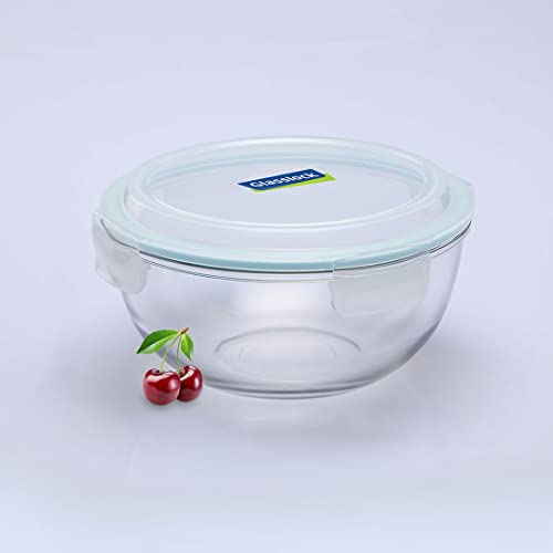 Glasslock Korea Tempered Glass Bowl with Lid 2000ml - Big Mixing Bowl Glass with Lid - Ideal for Serving and Preparing - Dishwasher/Fridge/Freezer/Microwave Safe Glass Bowls for Kitchen - Image 1