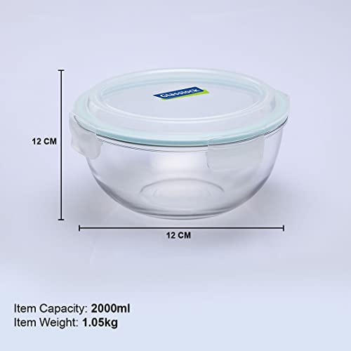Glasslock Korea Tempered Glass Bowl with Lid 2000ml - Big Mixing Bowl Glass with Lid - Ideal for Serving and Preparing - Dishwasher/Fridge/Freezer/Microwave Safe Glass Bowls for Kitchen - Image 5