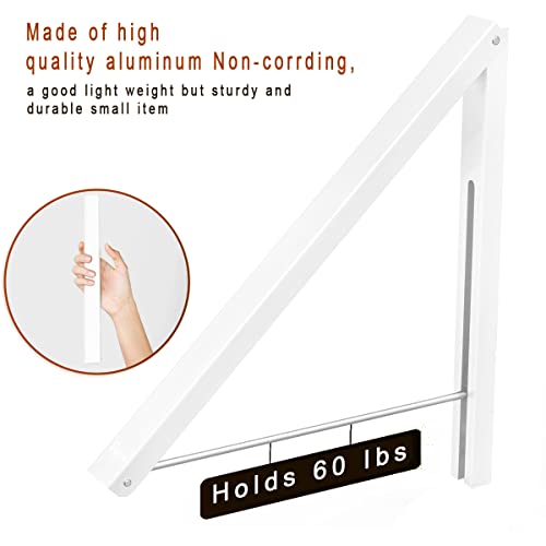Anjuer Drying Rack Wall Mounted Clothes Hanger Folding Wall Coat Racks Aluminum Home Storage Organiser Space Savers - Image 2