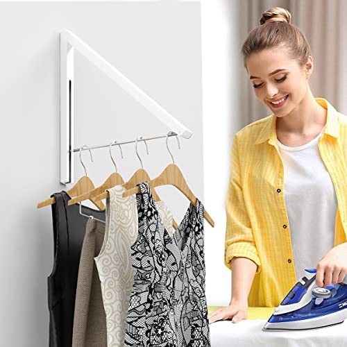 Anjuer Drying Rack Wall Mounted Clothes Hanger Folding Wall Coat Racks Aluminum Home Storage Organiser Space Savers - Image 5