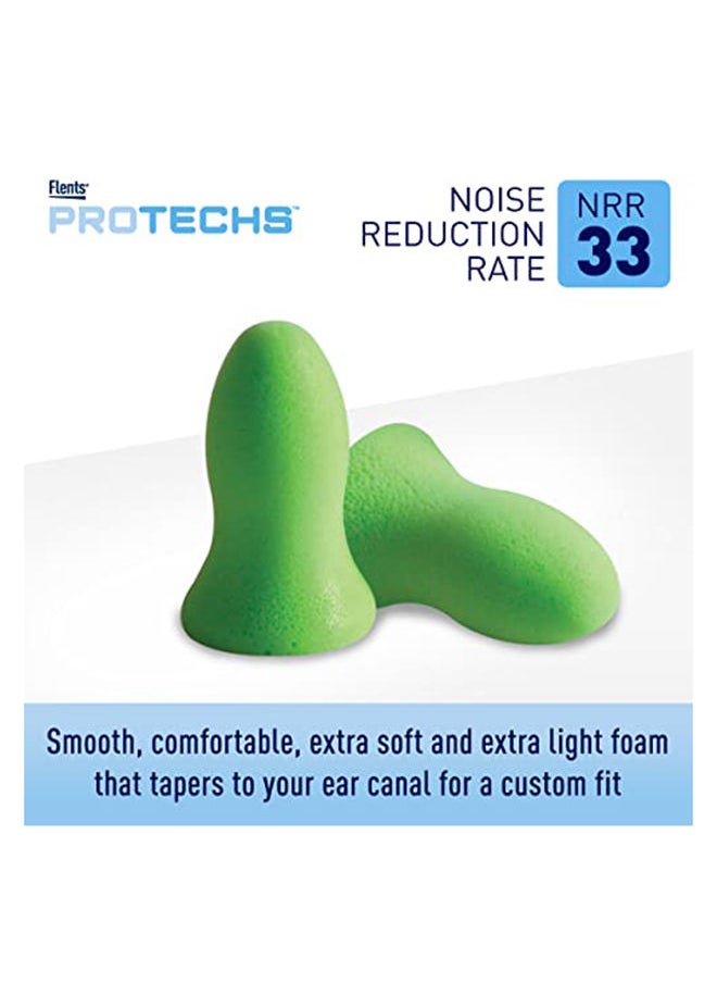 Flents - Foam Ear Plugs, 10 Pair With Case For Sleeping, Snoring, Loud Noise, Traveling, Concerts, Construction, And Studying, NRR 33 - Green - Image 1