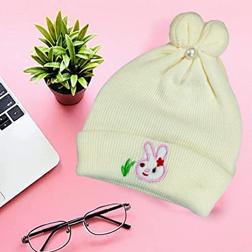 True Indian Unisex-Child Pack Of 2 100% Woolen Cap For New Born Baby | Winter Warm Cap | Baby Hat Cap For Winter | Woolen Cap For Baby(0-3 Months, Beige & Blue) - Image 4