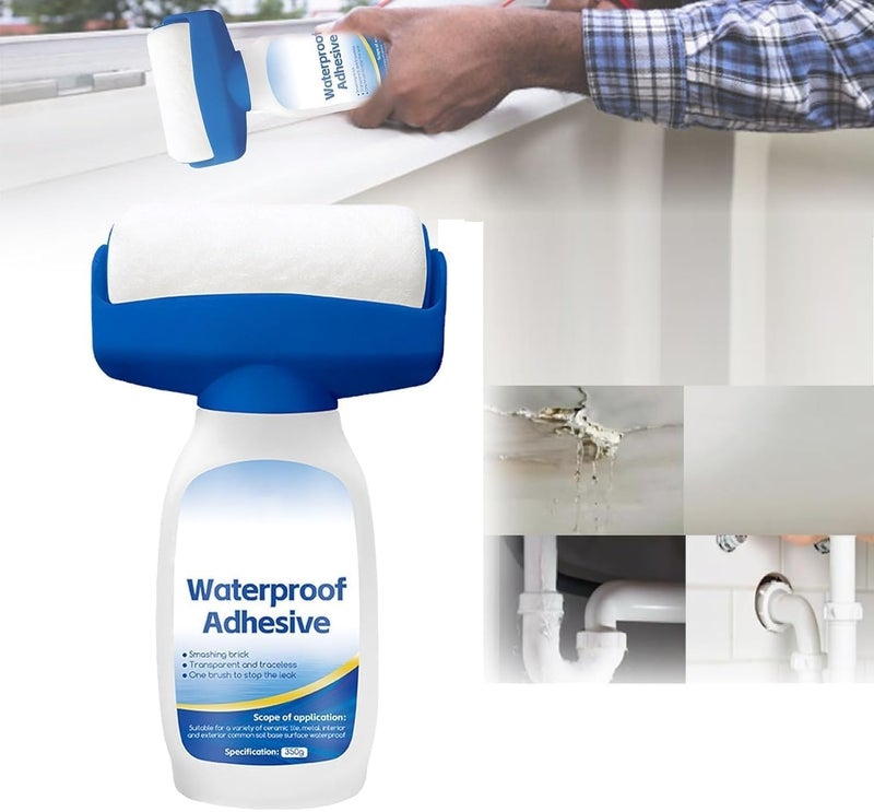 Dwariyan DWARIYAN Clear Waterproof Coating Agent Water-Based Roller Waterproof Sealant Long LastingTransparent Leak-Free Glue Metal, Bricks, Concrete, Wood, Tiles, Roller Invisible Waterproof Glue  - Image 1