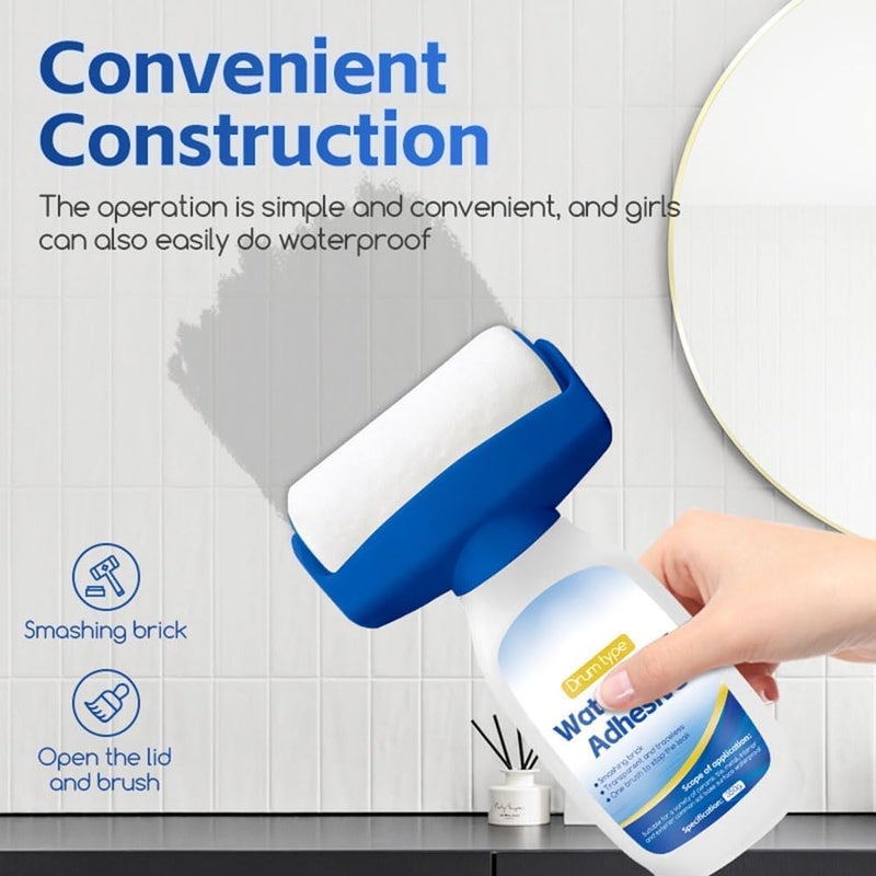 Dwariyan DWARIYAN Clear Waterproof Coating Agent Water-Based Roller Waterproof Sealant Long LastingTransparent Leak-Free Glue Metal, Bricks, Concrete, Wood, Tiles, Roller Invisible Waterproof Glue  - Image 3