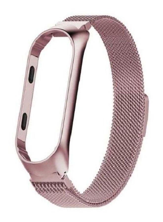 NIBEMINENT Strap For Xiaomi Mi Band 4 Magnet Metal Stainless Steel Rose Gold