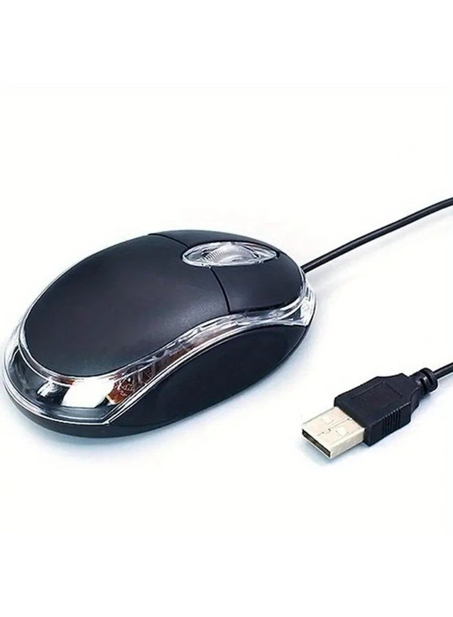 Black USB Wired Optical Mouse 3 Buttons 1000 DPI For Home Office Laptop Desktop - Image 3