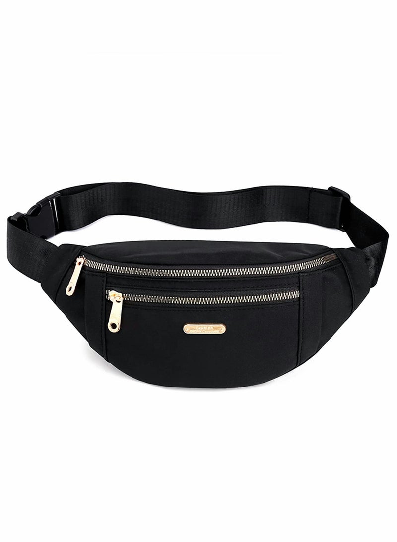 SOLARAE Waist Pack Fanny for Women, Large Capacity Nylon Waterproof Adjustable Backpack Sports Outdoor Travel Running Hiking (Black) - Image 5