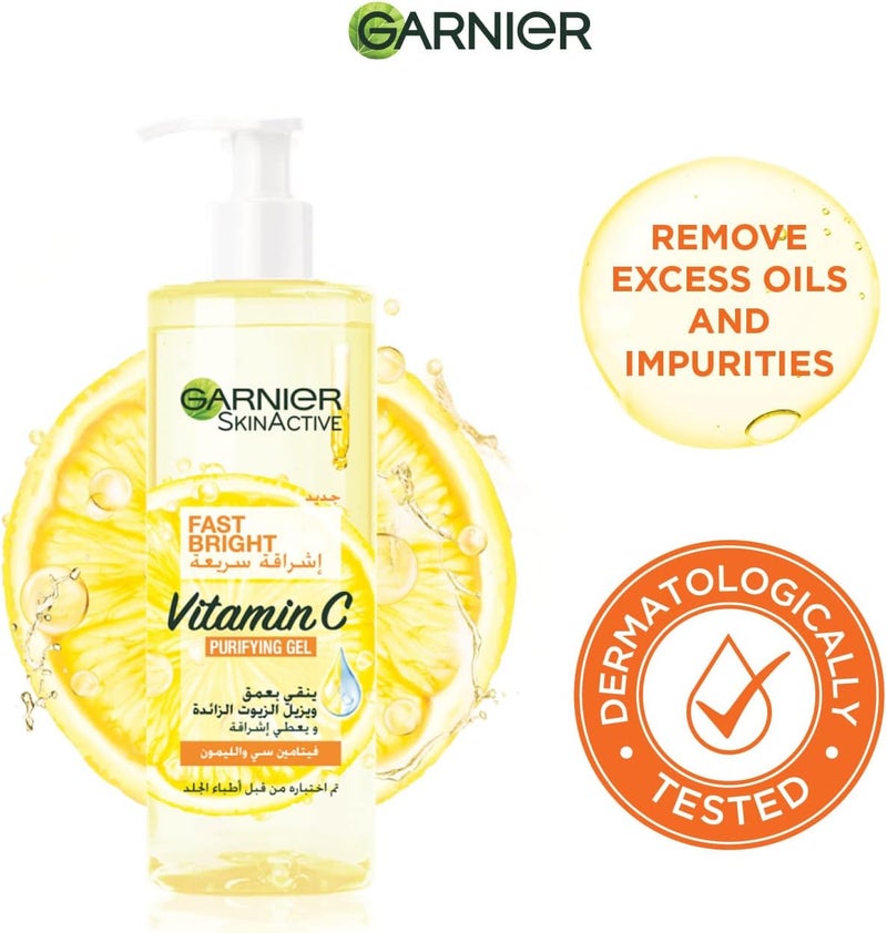 garnier Fast Bright Vitamin C Purifying Gel Wash – 400ml Skin Care - Image 2