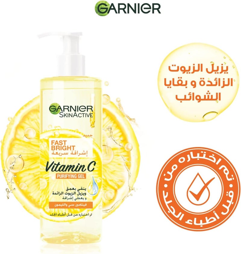 garnier Fast Bright Vitamin C Purifying Gel Wash – 400ml Skin Care - Image 3