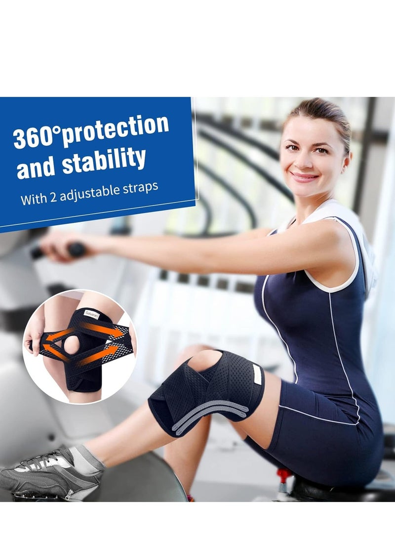 SYOSI Professional Knee Brace with Side Stabilizers, Adjustable Knee Support with Meniscus Pad& Patella Gel Pad for Meniscus Tear Knee Pain ACL MCL Injury Recovery Men & Women, Workout, Sports (L) - Image 4