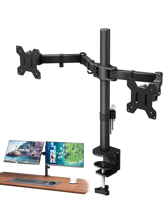 X spring Monitor Mount Stand Dual Monitor Stand Computer Monitor Stand With Maximum Load Of 9 Kg Per Arm 360 Degree Rotation Monitor Arm Desk Mount For 14 33 Inch Screen 75X75Mm 100X101Mm Vesa  - Image 1