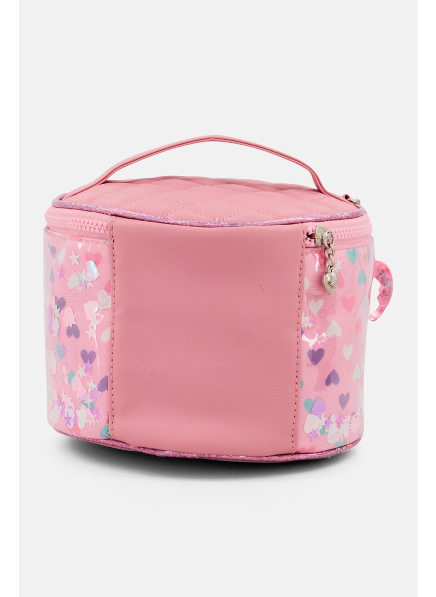 Miss Gwen's OMG Kids Girl Glittered Hearts Glam Bag With Heart Charm, Pink  - Image 2