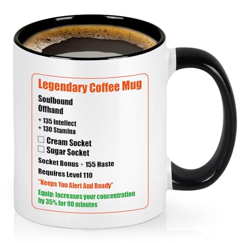 Cabtnca Gamer Gifts, Legendary Coffee Mug, World of Warcraft Merchandise, Christmas Birthday Gift for Nerd Gamer, Gaming Mug, 11 Oz - Image 1