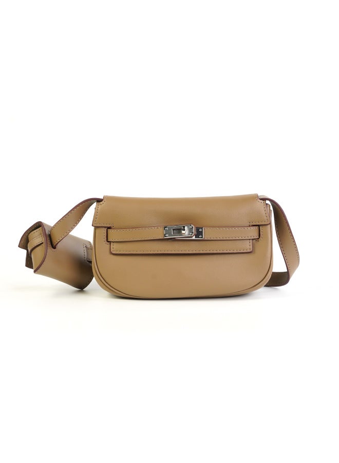 Genuine Leather Moove Kelly Tangyuan Bag Two-in-one Mini Single Shoulder Oblique Multi-function Saddle Women's Bag - Image 2
