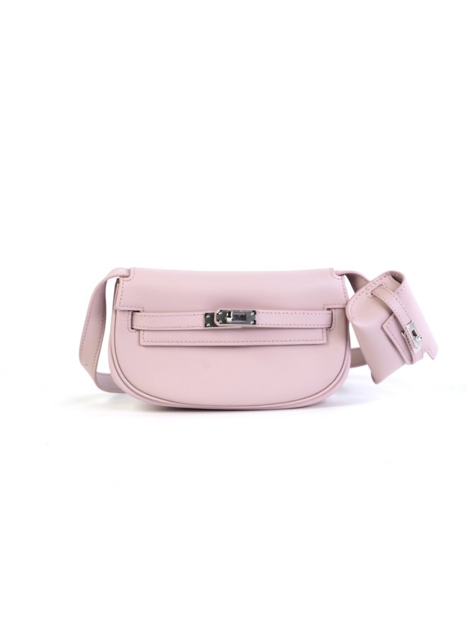Genuine Leather Moove Kelly Tangyuan Bag Two-in-one Mini Single Shoulder Oblique Multi-function Saddle Women's Bag - Image 3