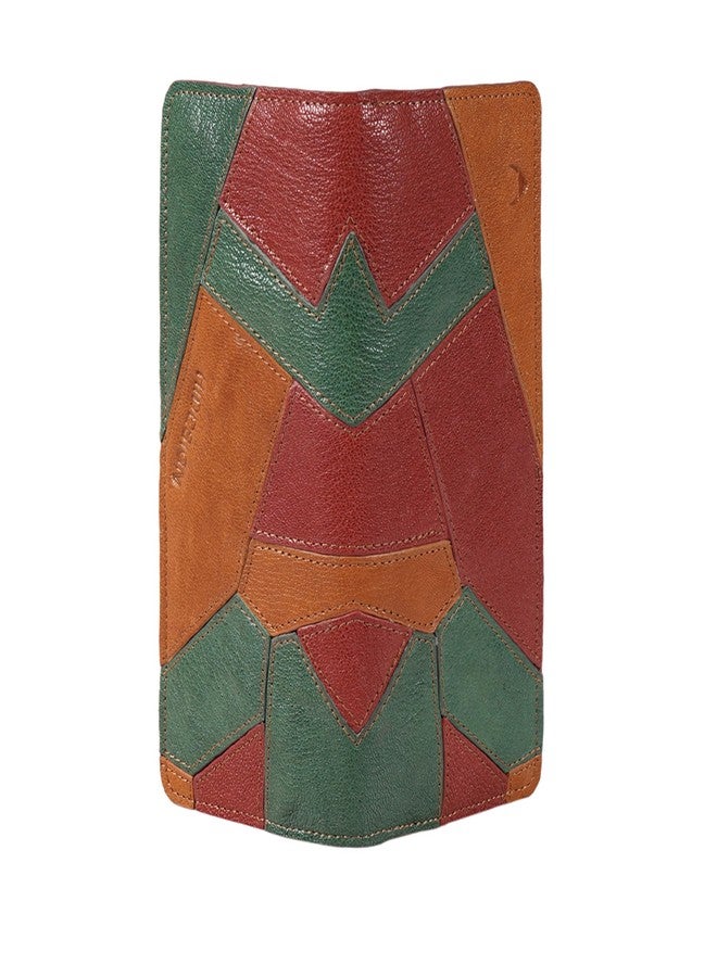 هاي ديزاين محفظة نسائية ثنائية الطي من الجلد الطبيعي من هايدساين - أحمر - Image 4