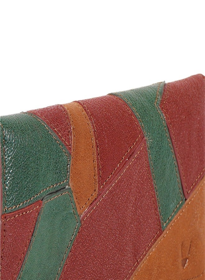 هاي ديزاين محفظة نسائية ثنائية الطي من الجلد الطبيعي من هايدساين - أحمر - Image 5