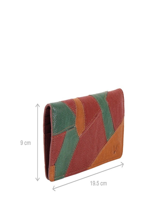 هاي ديزاين محفظة نسائية ثنائية الطي من الجلد الطبيعي من هايدساين - أحمر - Image 2