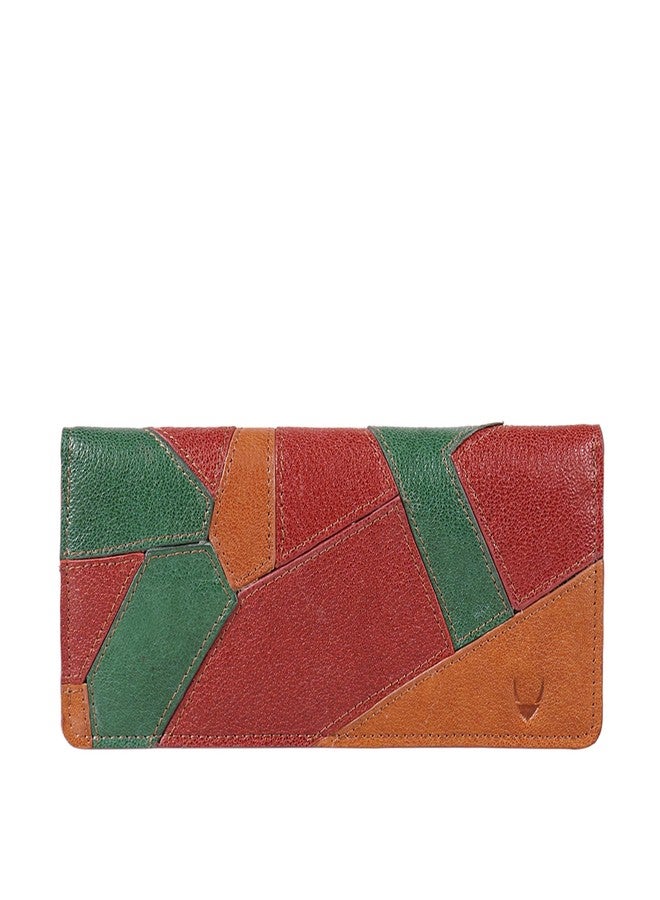 هاي ديزاين محفظة نسائية ثنائية الطي من الجلد الطبيعي من هايدساين - أحمر - Image 1