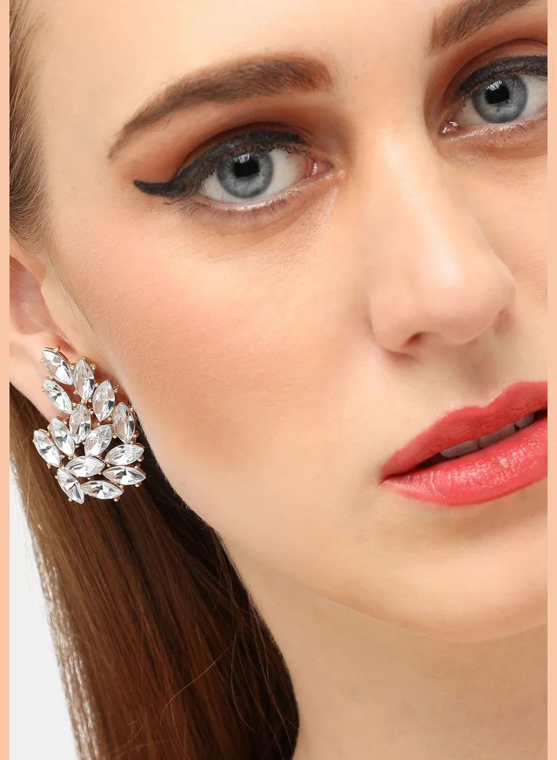 SOHI Silver Plated Party Designer Stone Drop Earring For Women