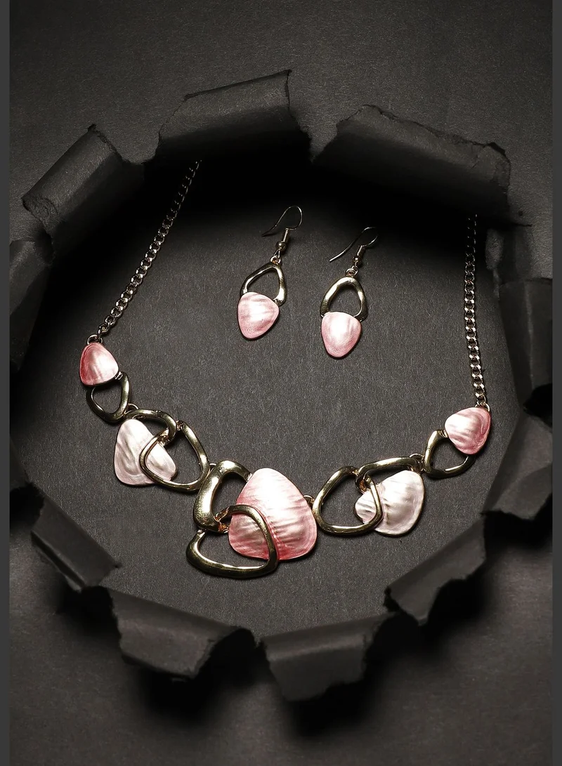 SOHI Gold Plated Designer Party Wear Necklace and Earring Set For Women