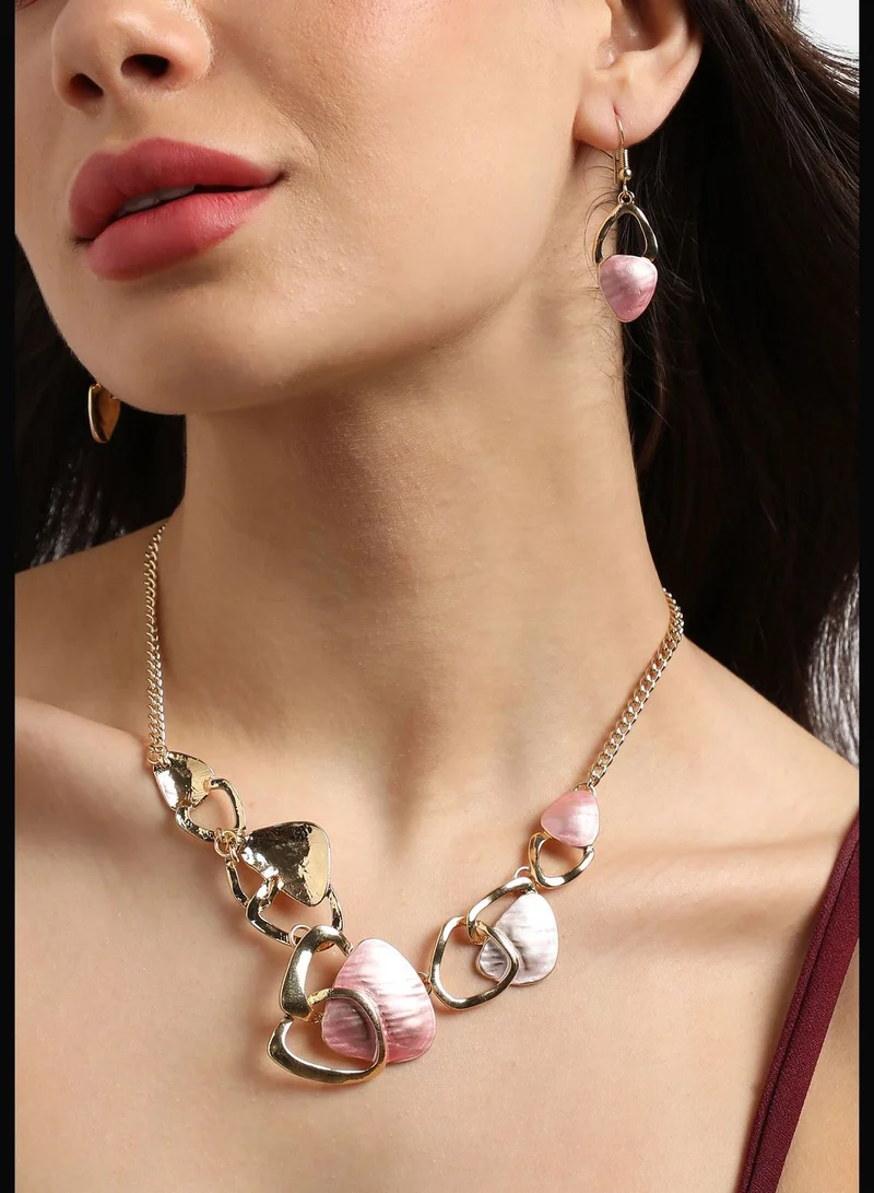 SOHI Gold Plated Designer Party Wear Necklace and Earring Set For Women