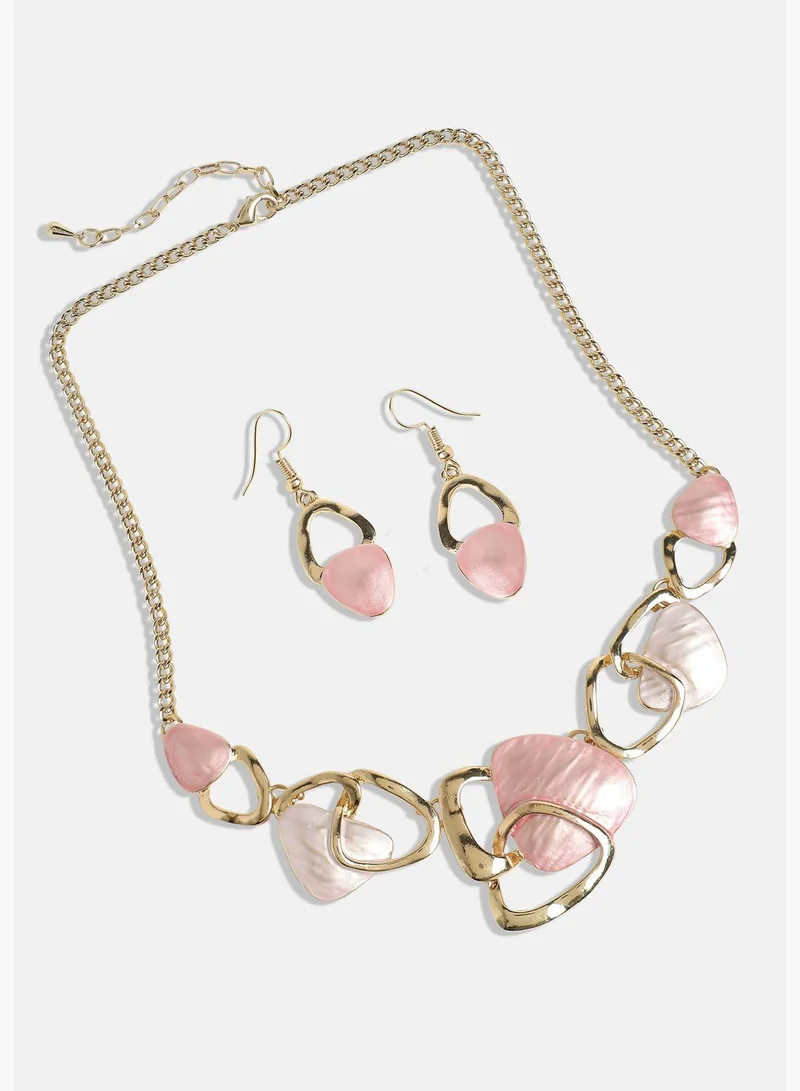 SOHI Gold Plated Designer Party Wear Necklace and Earring Set For Women