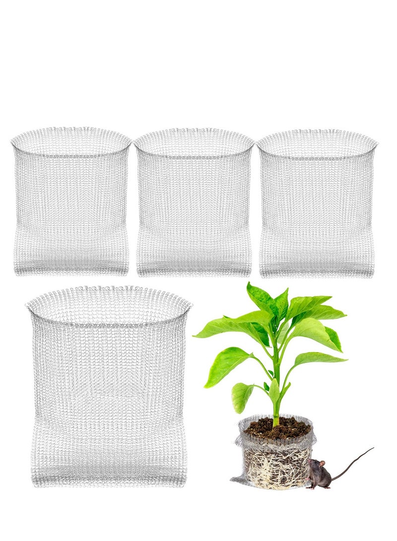 Barakah 4 Pack 5 Gallon Gopher-Proof Wire Baskets, Stainless Steel Root Protection for Plants, Ideal for Mole and Vole Defense - Image 1